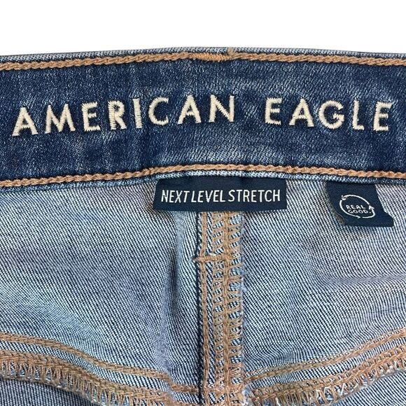 American Eagle High-Rise Jegging Medium Wash Size 6 Long Next Level Stretch - Picture 8 of 10